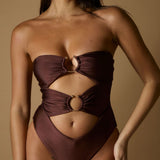 Solana Bandeau Swimsuit  - Espresso