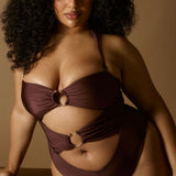 Solana Bandeau Swimsuit  - Espresso