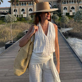 Sora Sash Front Trouser - Coconut