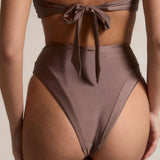 Aira High Waisted Bikini Bottoms - Latte
