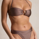 Aira High Waisted Bikini Bottoms - Latte