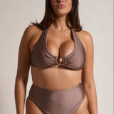 Aira High Waisted Bikini Bottoms - Latte